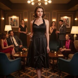 JILL STUART 100% SILK VINTAGE LOOK POLKA-DOT SWEETHEART NECK FIT & FLARE DRESS 4